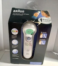 Braun No Touch Forehead Thermometer Color Coded Temperature Kids Adults BNT300 