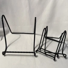 Twisted Black Wire Easel Stand, (1) 7”H x 5.5"W x 7"D, (3) 4.5”H X 3.5”W X 5.5”D