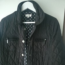 Long Black Padded Jacket by Kalico Size 12 In Excellent Condition.
