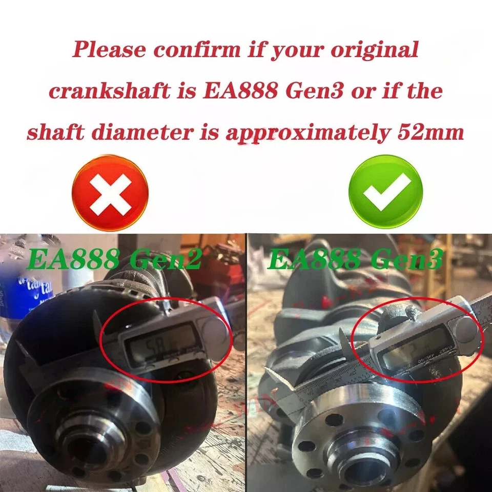 15-22 Engine Overhaul Rebuild Kit Crankshaft For TSI Audi A4 A6 Q5 Q7 GTI VW 2.0 Foto 2 de 4