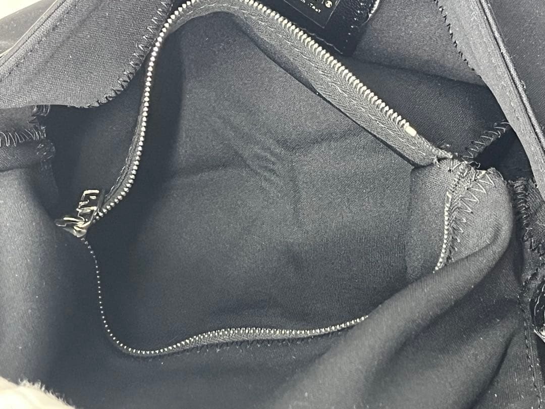 FENDI Mamma Baguette Shoulder Bag Nylon Black Silver thumbnail 13