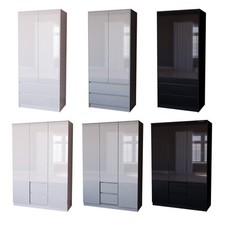 Gloss Wardrobe Cabinet Organizer Clothes Storage MDF Bedroom Furniture