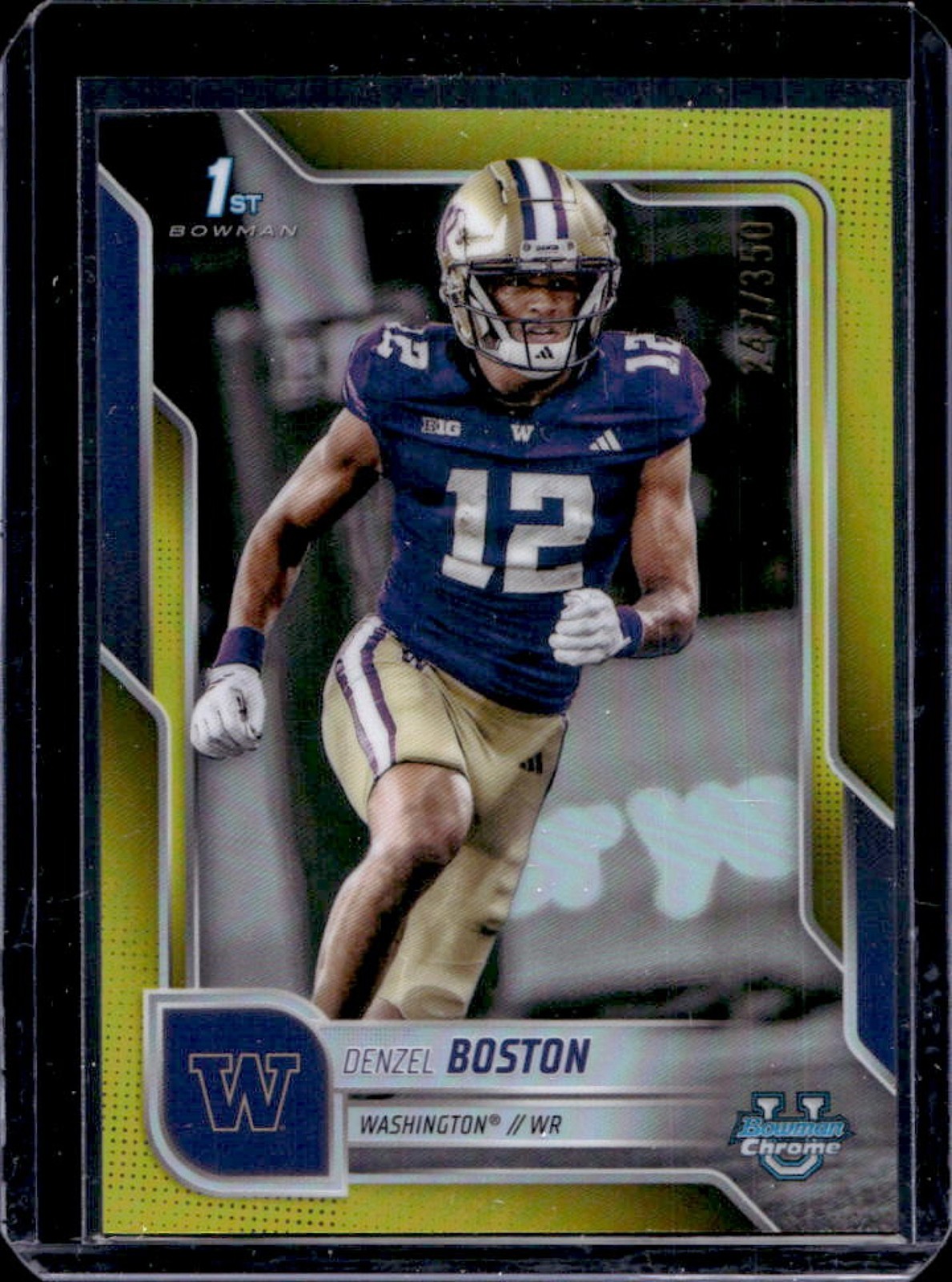 2025 Bowman Chrome U Denzel Boston Yellow Refractor 1st #247/350