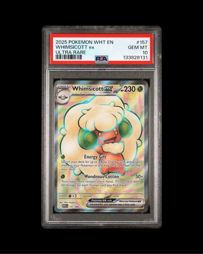 Pokemon WHT 157/086 - White Flare Whimsicott ex Ultra Rare - PSA 10