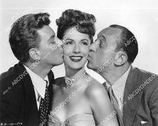 8B11-376 Jinx Falkenburg gets smack on cheek from Fred Brady & Allen Jenkins fil