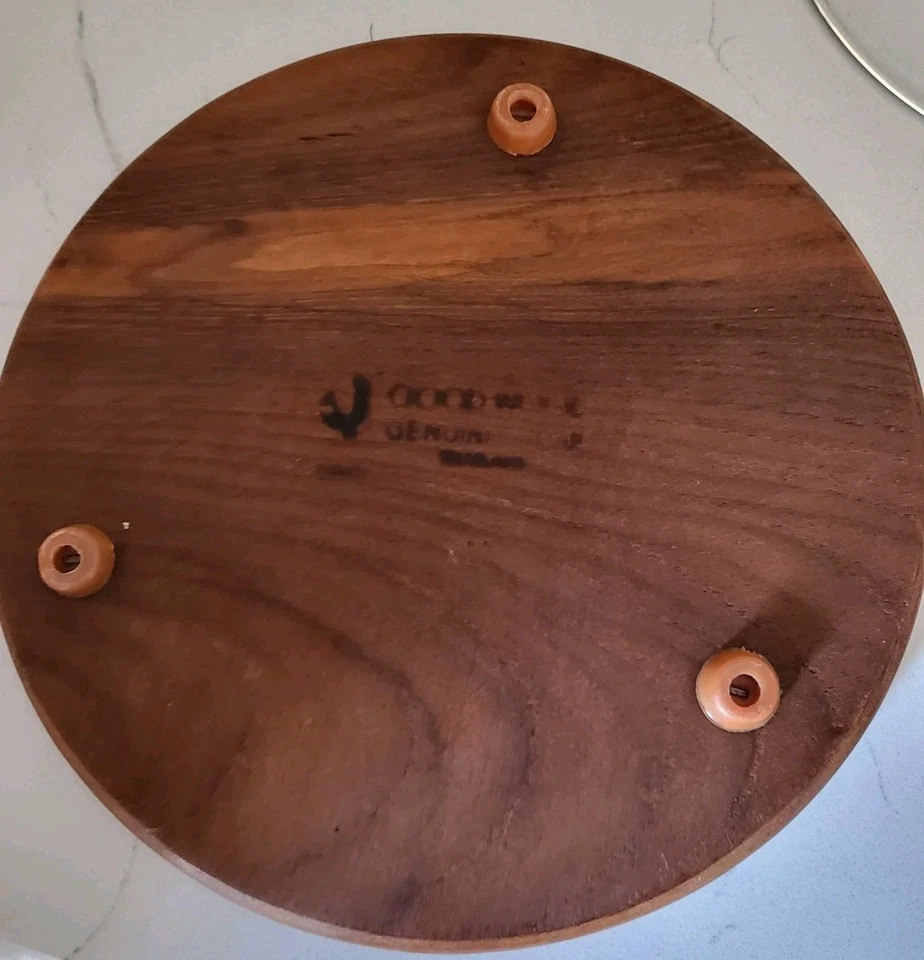 VTG Goodwood Teak Wood Good Cheese Board Tray with Glass Dome Desserts Ball  - Image 4 of 4