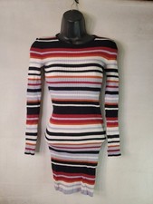 Forever 21 sweater dress womens Small long sleeve fitted short bodycon striped