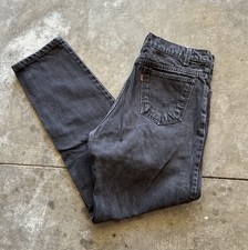 Vintage Levis 550 jeans Orange Tab USA 90s Tapered Leg 34x32 actual 32x31 black