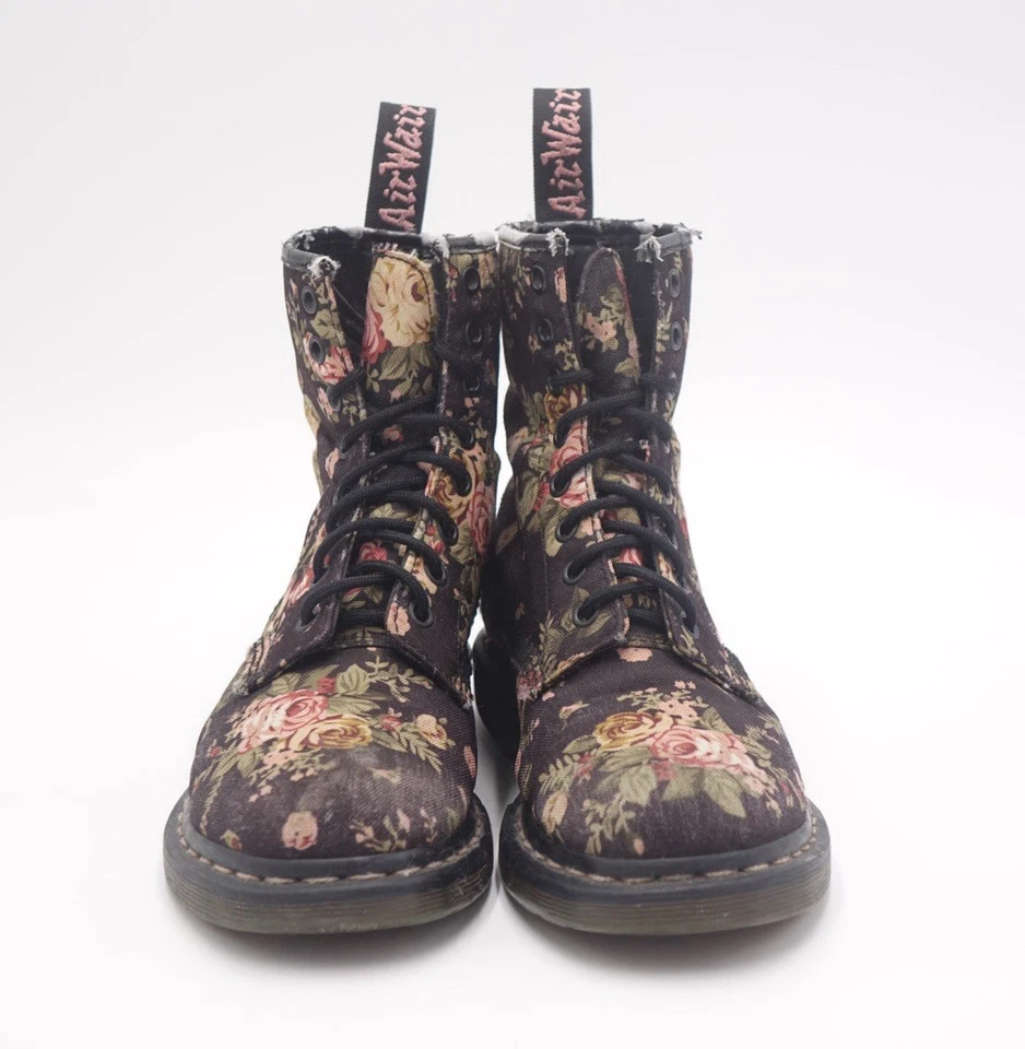 Size 8 - Doc Martens Rose Floral Print Canvas 11821 - Image 2 of 4