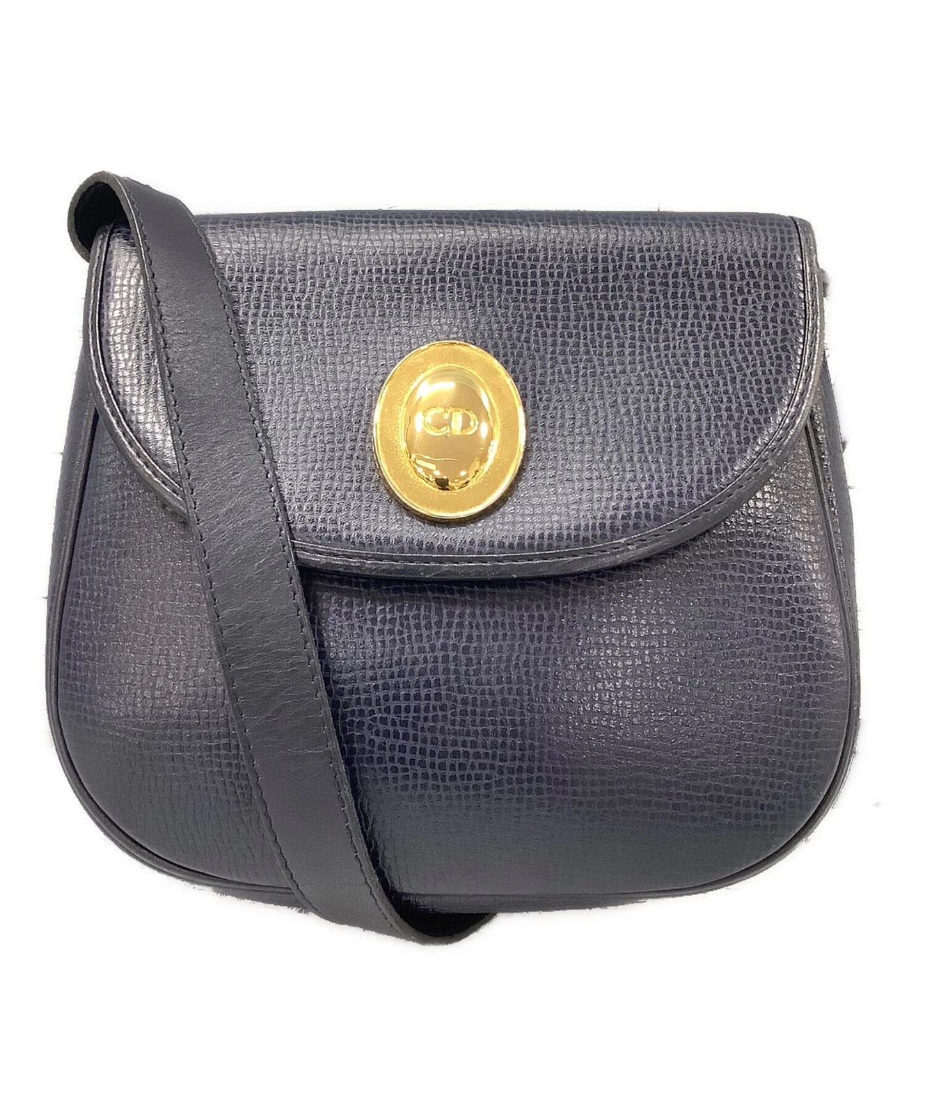 Sac bandoulière Christian Dior cuir bleu marine