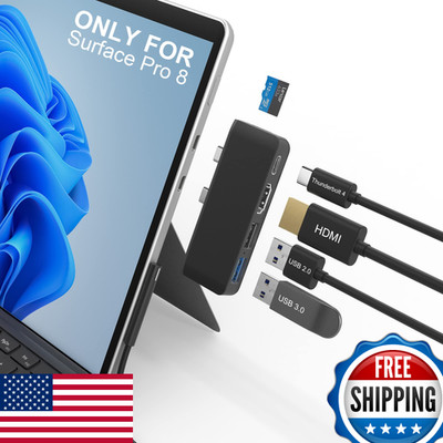 Surface Pro 8 Hub Docking Station USB-C Thunderbolt 4 Display Data PD Charge 80W