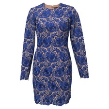 Stella Mccartney Long Sleeve Dress In Celia Lace Women Blue Size 36