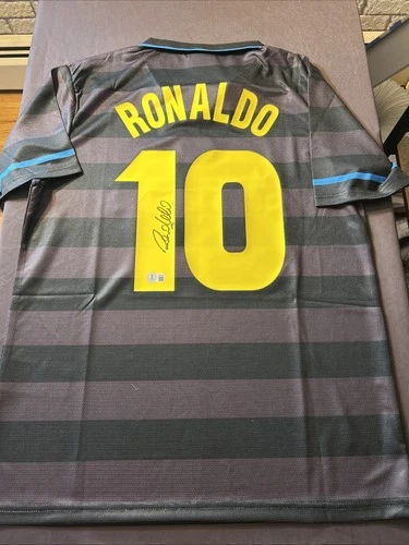 Ronaldo Signed Autograph AUTO UMBRO Soccer Jersey BECKETT BAS COA - L01