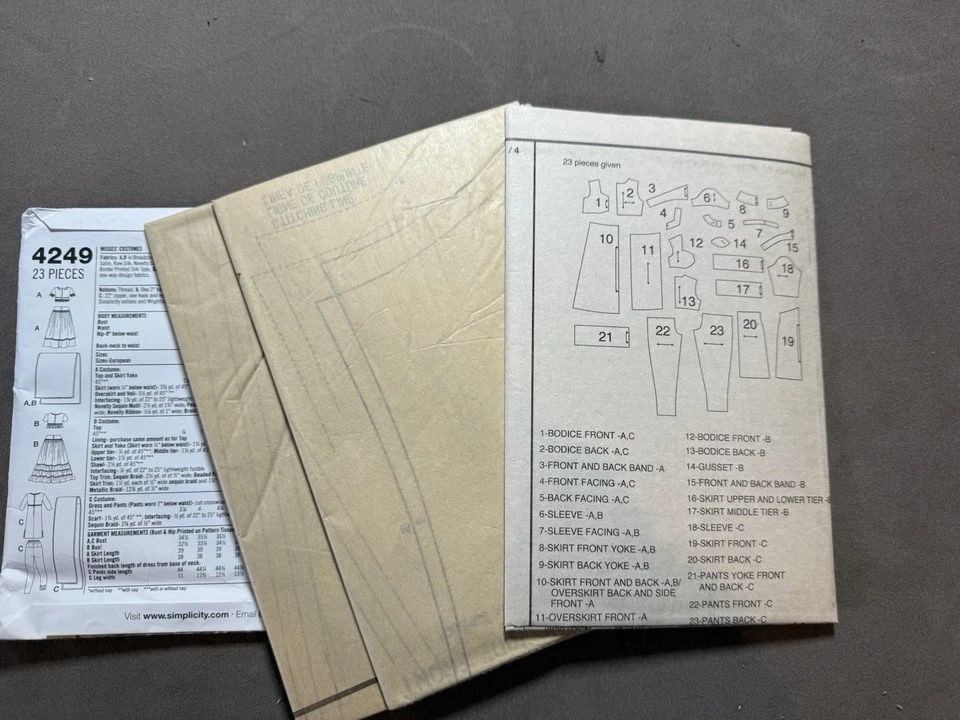 Uncut Simplicity Adult Costume Pattern, Size6,8,10,12 Belly Dancer Etc - Image 4 of 4