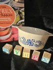 Vintage Pyrex Homestead 473-B Blue Speckled Beige Small Casserole 1Qt.  NO LID