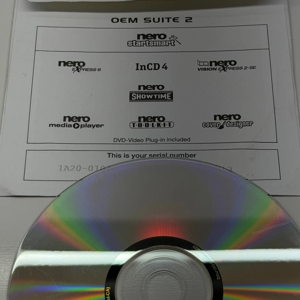 Vintage Computer Software Nero OEM Suite 2 Disc w/ SN Audio, Video, Photo, Data - Image 4 of 4