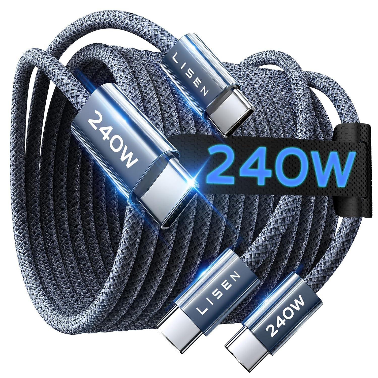 USB C to USB C Cable, 240W C to C Cable Fast Charging [6.6ft, 2-Pack] Type C Cha