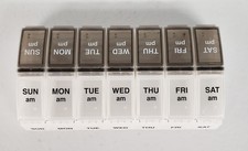 Weekly 7-Day AM/PM Pill Case Medicine Planner Vitamin Organizer Box, Removable