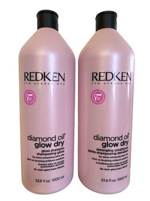 Redken Diamond Oil Glow Dry Gloss Shampoo & Detangling Conditioner 33.8oz New