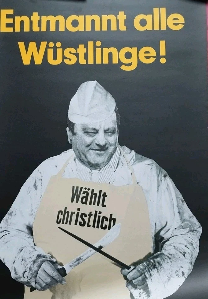 Klaus Staeck Plakat Entmannt alle Wüstlinge Satire 1972