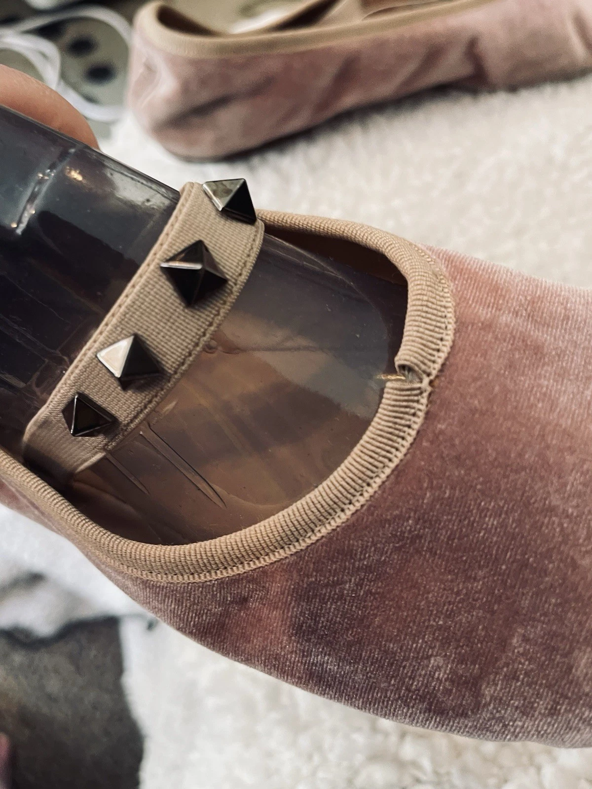 Ballerine Valentino Rockstud ROSA BLUSH pelle scamosciata taglia 40