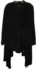 Women's Plus Size 3X Notations Black Cotton/Nylon Long Front Cardigan Sweater