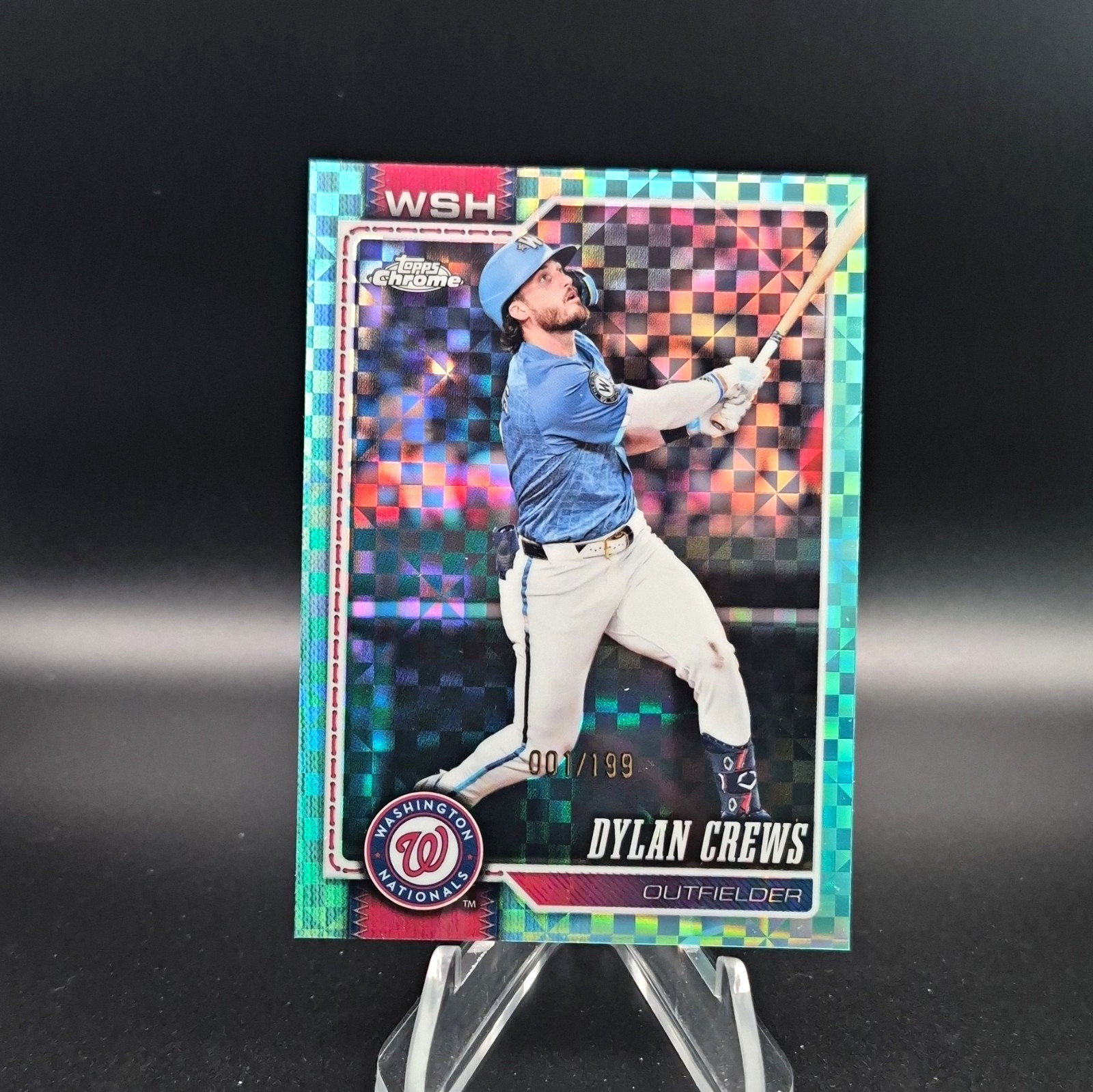 Topps Chrome 2026 Aqua X-Fractor /199 #54 Dylan Crews Washington Nationals MLB