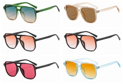 Retro Doppelbalken getönt blau rosa Leseglas +1,0 2,0 2,5 ~ +6 - Bild 1 von 4