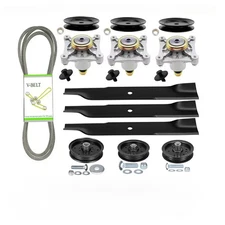 52" Ultimate Deck Spindles Pulleys Blades Rebuild Kit Fit Hustler Raptor