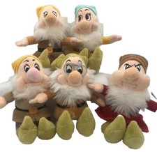Disney LOT OF FIVE of the Seven Dwarfs Bean Bag Exclusive Excellent Cond
