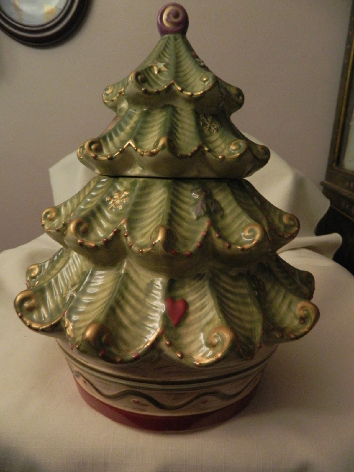 Nos Pfaltzgraff Holiday Spice Christmas Tree Sculpted Cookie Jar For Sale Online