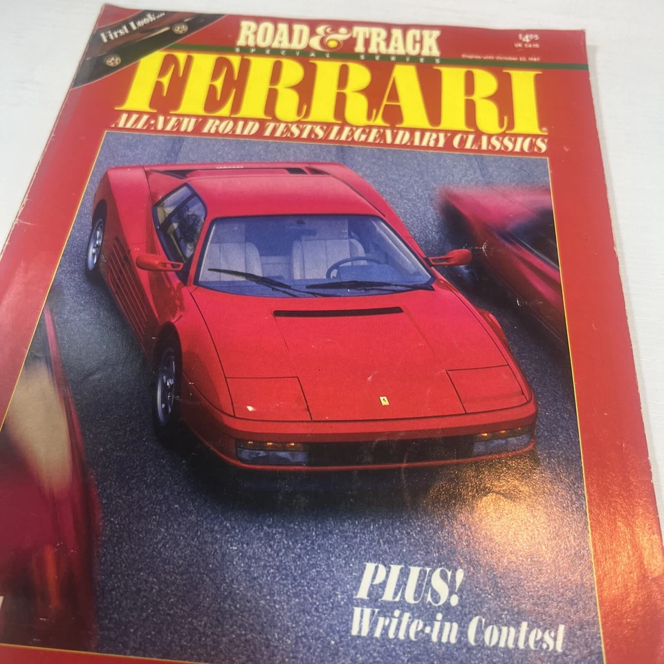 Road & Track FERRARI 1987 Special Series Magazine Back Issue Road Test Legendary Foto 2 de 4