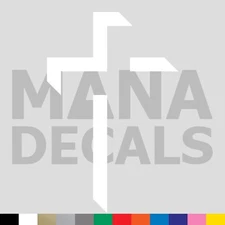 Cross 3D Shadow Vinyl Die Cut Decal Sticker - Jesus Christ Christian Religious