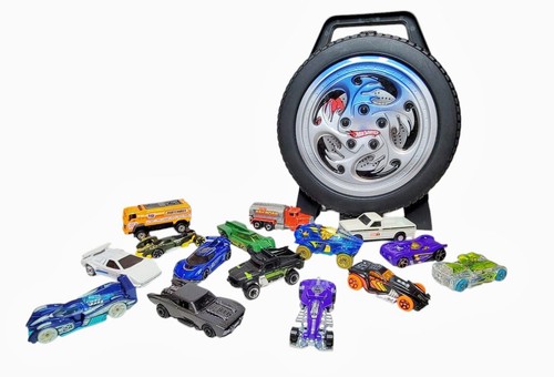Hot Wheels Plastic Tire Designed Case With Lot Of 15 Pre-owned Multi-brand Cars - Bild 2 von 15