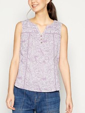EX Mantaray Debenhams Purple Sleeveless Leaf Print Top 12, 14, 16, 18 RRP £25
