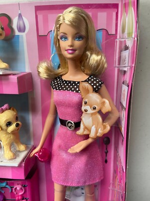 Figurine/poupée Barbie Vintage Mattel Avec Chiot Labrador - Ancien - Occasion - Référence 1703246