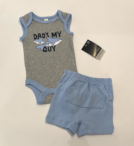 Newborn Baby Boy Clothes Shorts Bodysuit 2 PC Set Cute Outfit New
