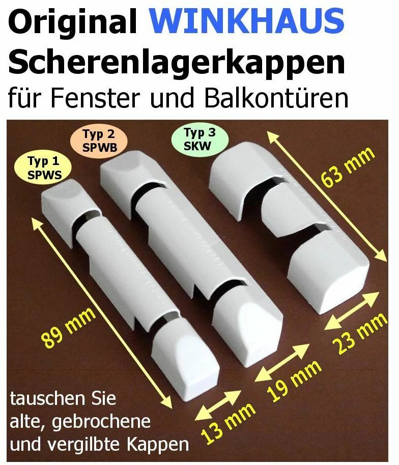 Winkhaus Scherenlagerkappe Sicherungskappe Abdeckkappen,f.Fenster/Balkontüren
