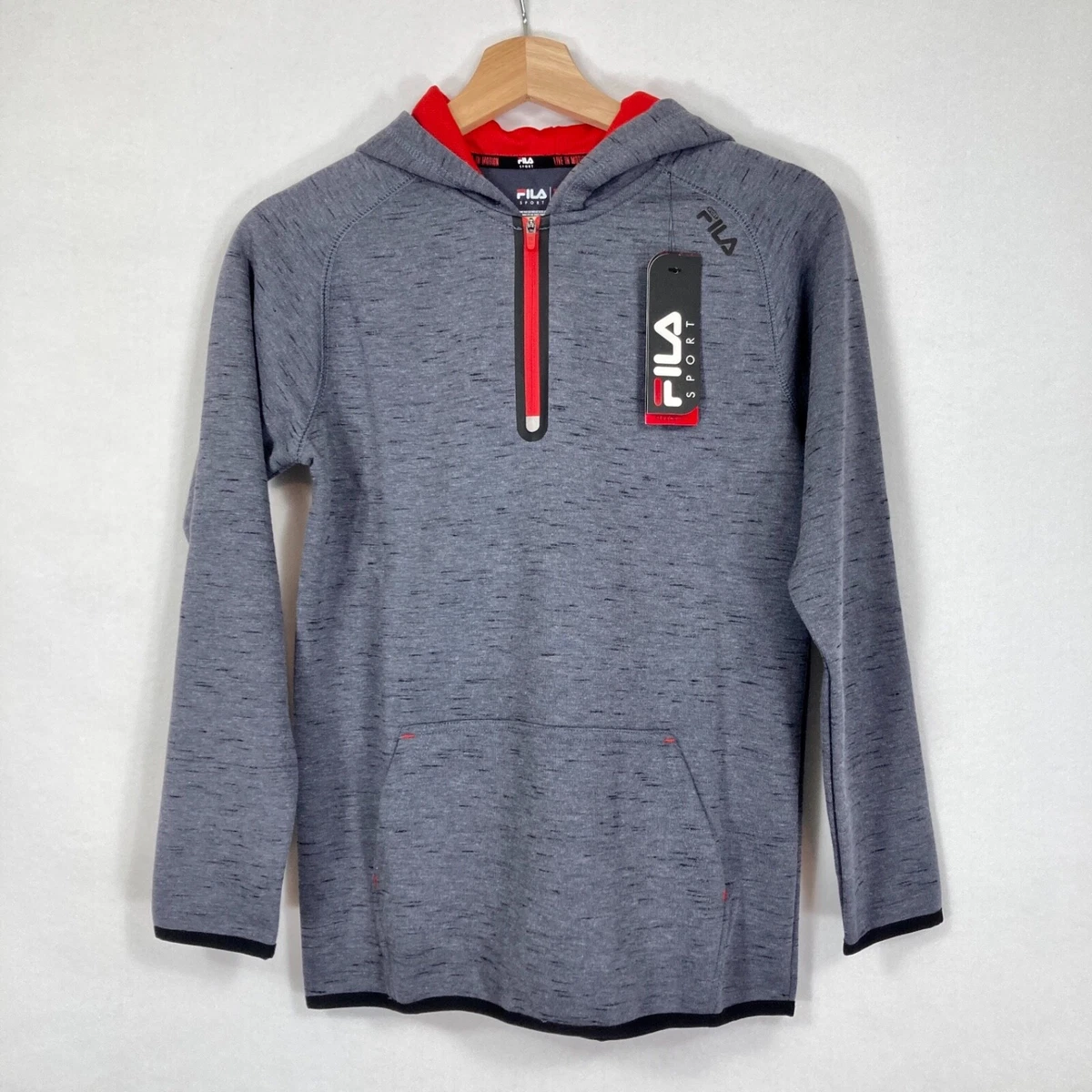 NWT Fila Sport Fleece 2.0 Kangaroo Pocket Hoodie Gray Size Med (10/12)