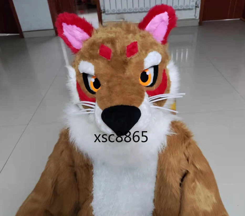 Long Fur Husky Dog Fox Mascot Costume Fursuit Halloween Suit Cosplay NEW - Image 2 of 3