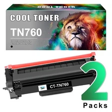 2PK TN760 Toner Cartridge For Brother MFC-L2710DW HL-L2395DW DCP-L2550DW TN730