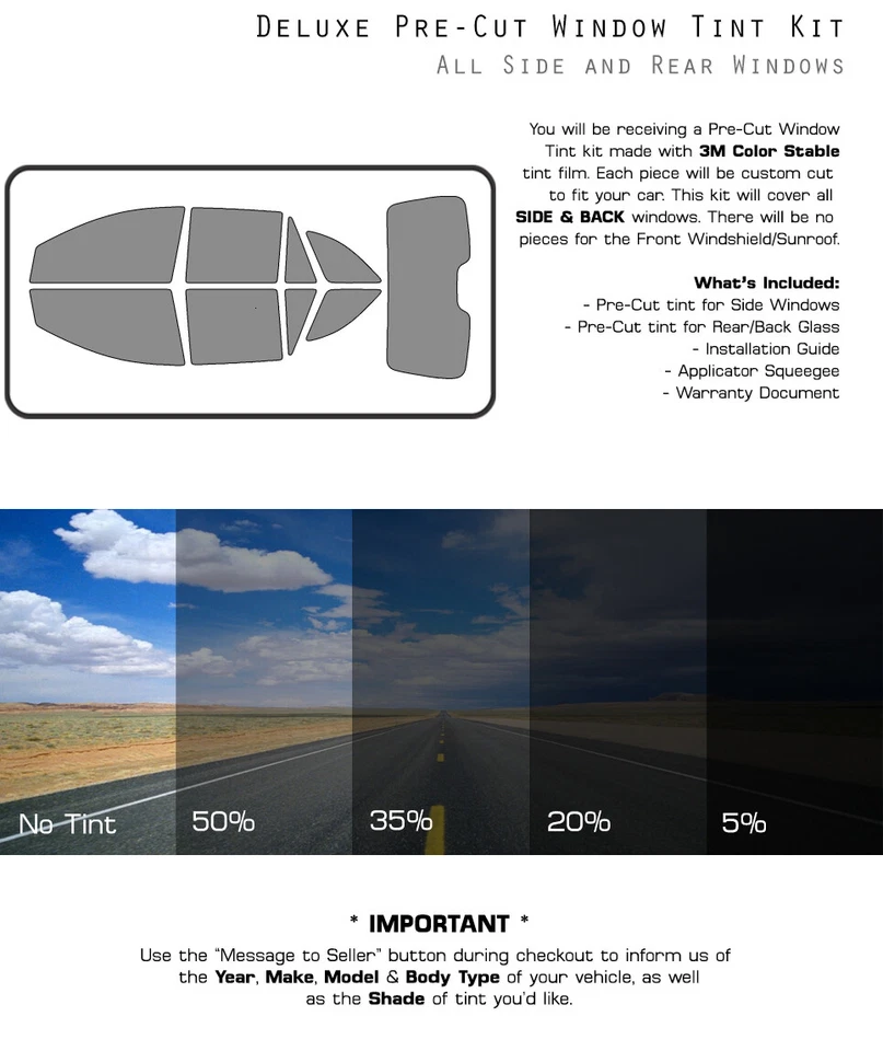 Película de vidrio tinte ventana precortada estable color 3M para Lincoln MKX 2007-2015 Foto 3 de 4