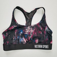 Victoria Secret The Player Sport Bra Medium Racerback Wire Free Strappy Sides