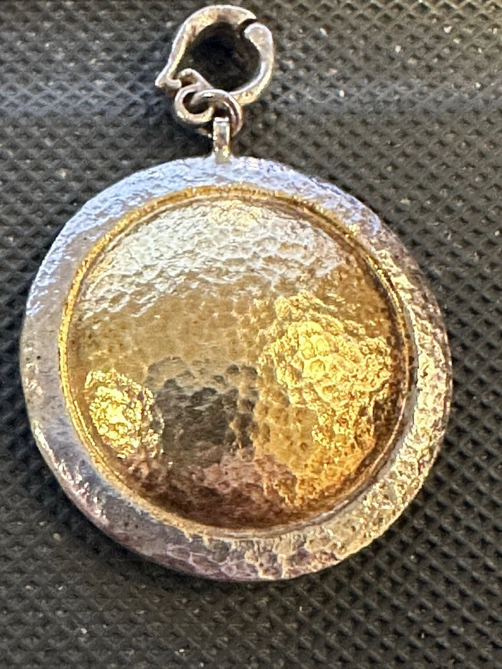 Кулон GURHAN из кованого стерлингового серебра и чистого золота с куполом. Крайне редкая!! - Изображение 2 из 4