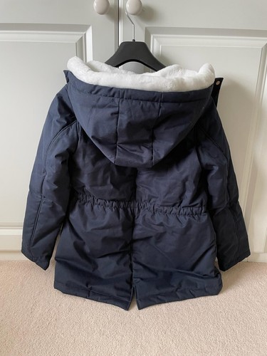 Petit Bateau girls winter blue, parka coat, age 12, new - Picture 4 of 5