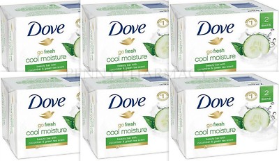 Dove Soap Bar GO FRESH COOL MOISTURE 3.75oz ( 6 bars )