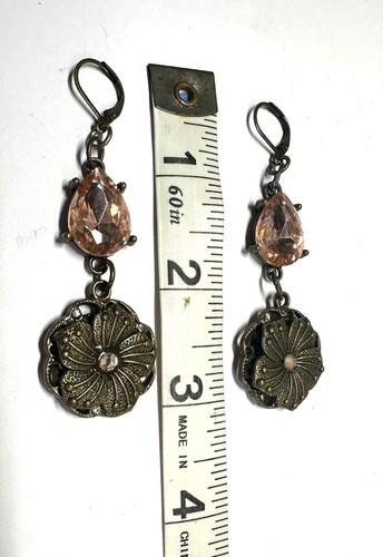 Copper Tone Brown Glass Plastic Ceramic Chunky Layering Necklace & Earring Lot - Picture 4 of 11