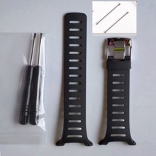 Pulsera correa goma elastómero negra (compatible con) SUUNTO T series+pin