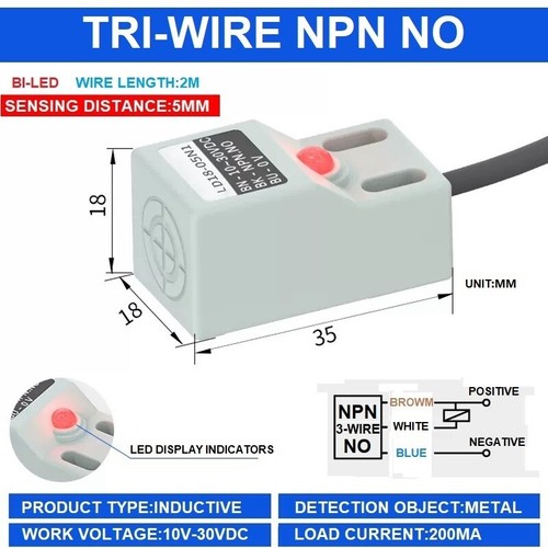 Square Proximity Switch SN04-N DC24V200mA Tri-Wire NPN NO Metal Induction Sensor - Picture 17 of 18