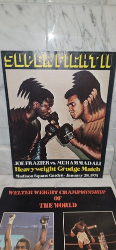 1974 MUHAMMAD ALI vs JOE FRAZIER Boxing Super Fight II Program + 1981 Sugar Ray - Picture 2 of 13